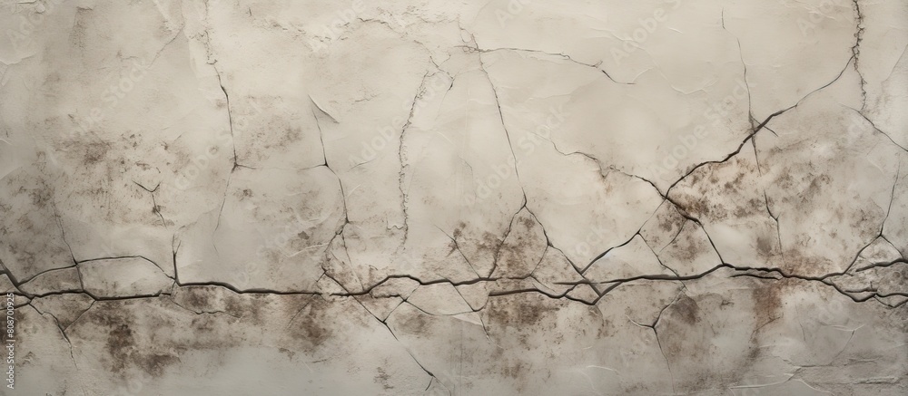 The copy space image features a weathered cement wall displaying cracks The copy space image features a weathered cement wall displaying cracks