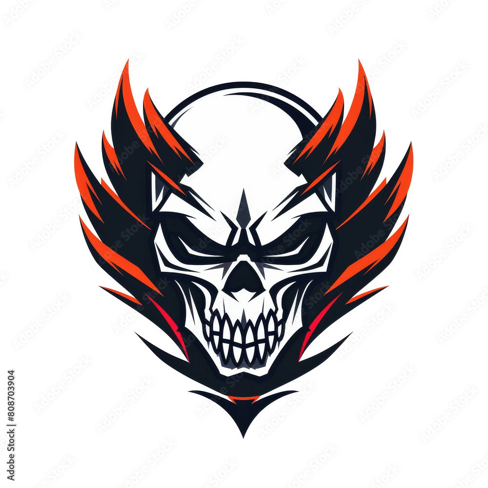Flaming skull with a fierce look Flaming skull with a fierce look
