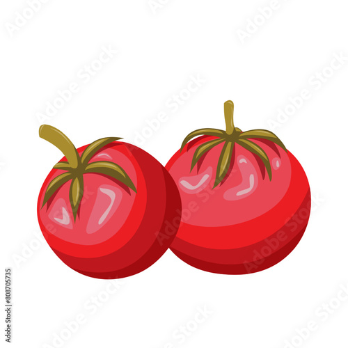Fresh red tomatoes.Organic food. Applicable for ketchup, juice advertising.  Can be used for menu, packaging, textiles. Vector illustration