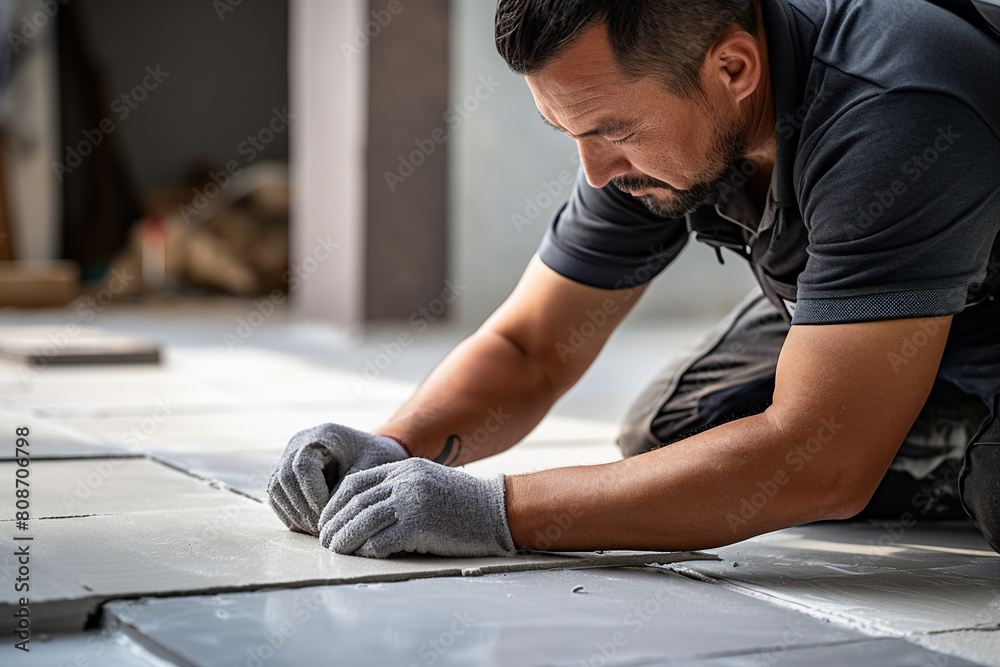 Hardworking handsome man doing household chores restoration generative AI concept Hardworking handsome man doing household chores restoration generative AI concept