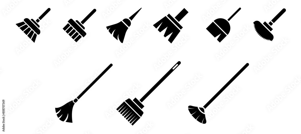 Φωτογραφία Broom Icons, Cleanup, Sweeping
