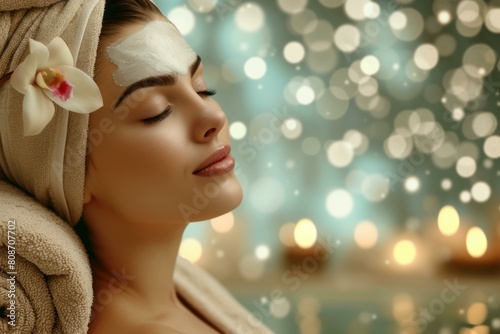Soothing Beautiful female spa massage. Face health. Generate AI