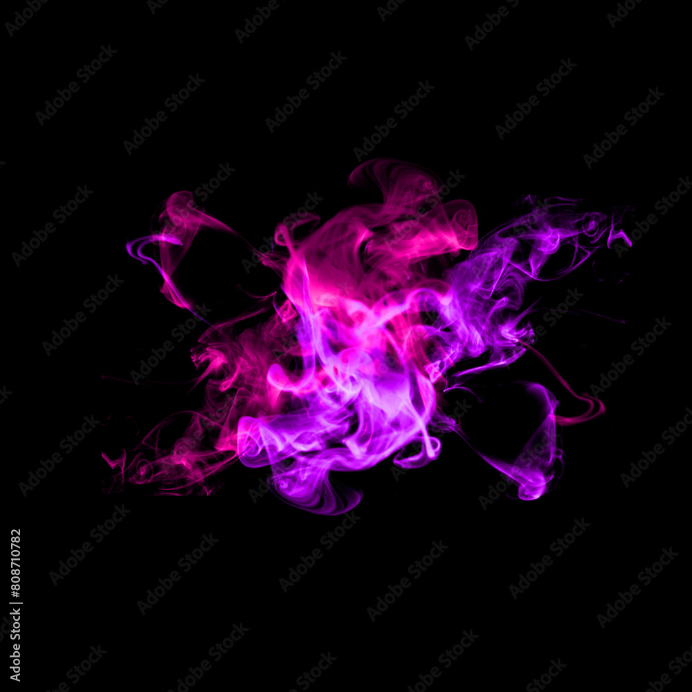 evening fog. Isolated on a black background, turquoise, violet, sea wave colored smoke cloud or thought cloud. special effects, foggy clouds, background graphics, magical birthday clip