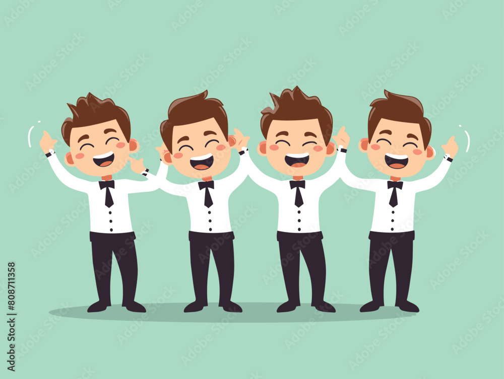 waiter background, Cheering on teammates during a game or activity., very simple and isolate in the style of animated illustrations, waiter background waiter background, Cheering on teammates during a game or activity., very simple and isolate in the style of animated illustrations, waiter background