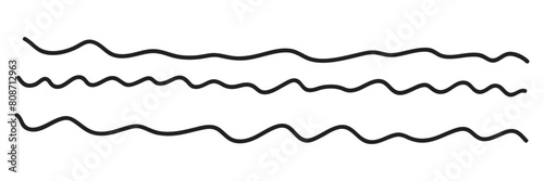 An abstract transparent curvy sine wave shape line design element.