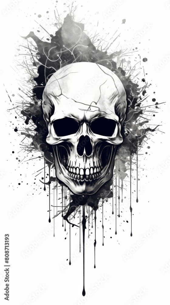 Fototapeta premium Creative art illustration of a skull head design