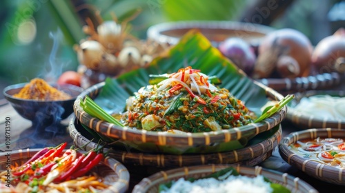Authentic Isaan Thai Laos Local Food