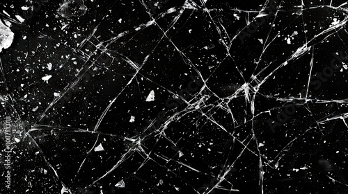 Shattered Silence: A Monochrome Vision of Broken Glass photo