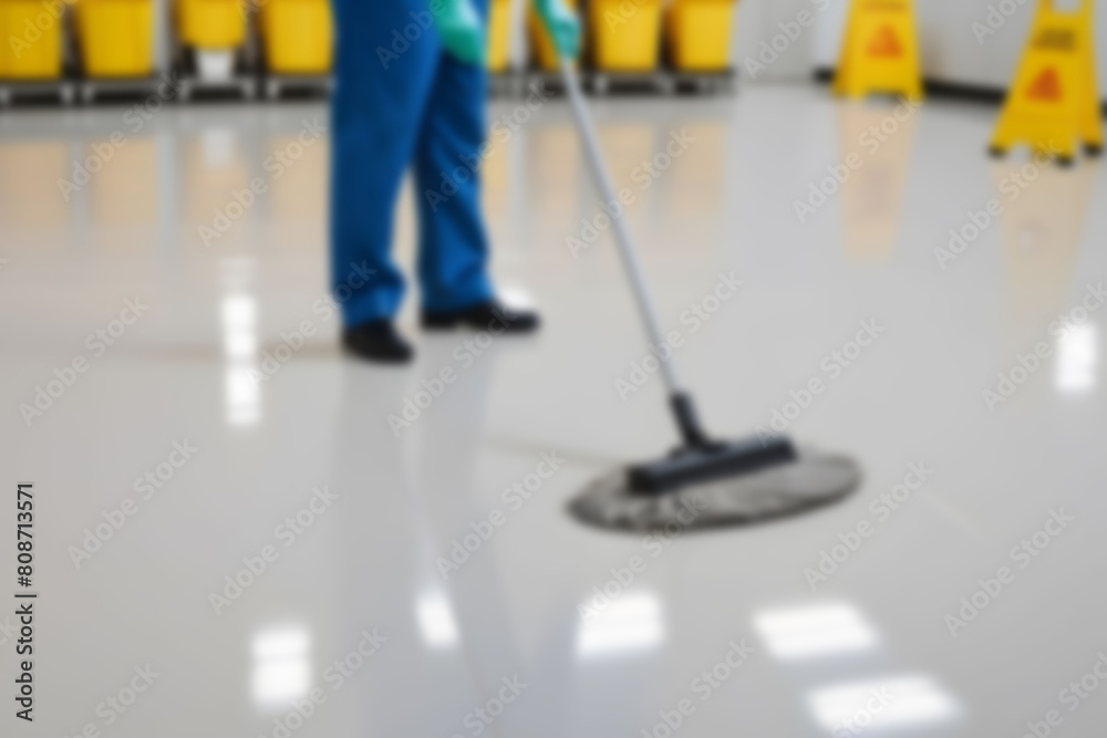 person cleaning the floor