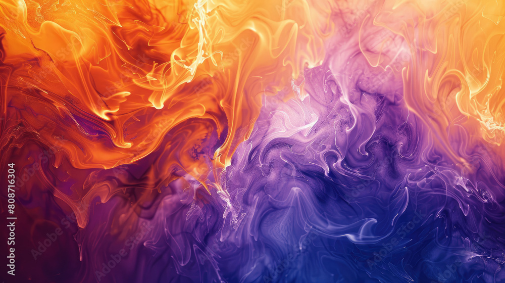 Orange Blue Purple Color Flow Abstract Background with Grainy Texture Effect: Web Banner, Header, Poster Design