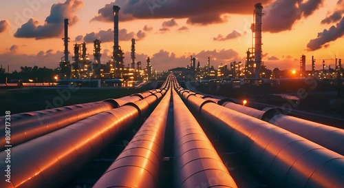 Operating Oil and Gas Pipeline for Refining and Transportation. Concept Oil and Gas Operations, Pipeline Refining, Transmission Logistics, Resource Management