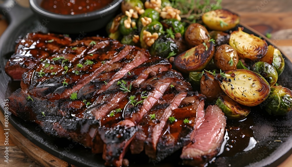 Succulent Grilled Steak with Roasted Vegetables