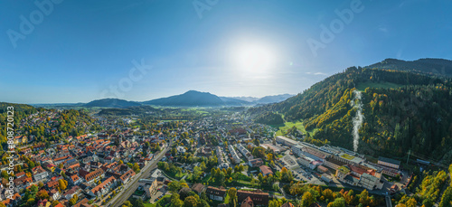 Immenstadt an der Iller im Naturpark Nagelfluhkette im Oberallgäu im Luftbild photo