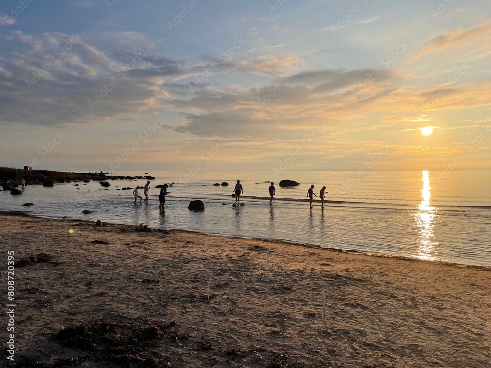 Φωτογραφία sunset on the beach, halland, kattegat, haverdal, tylösand, sweden, southern swe