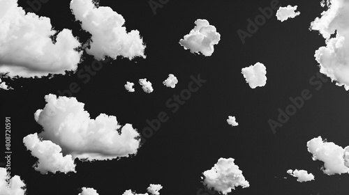 A black and white photo of clouds in the sky