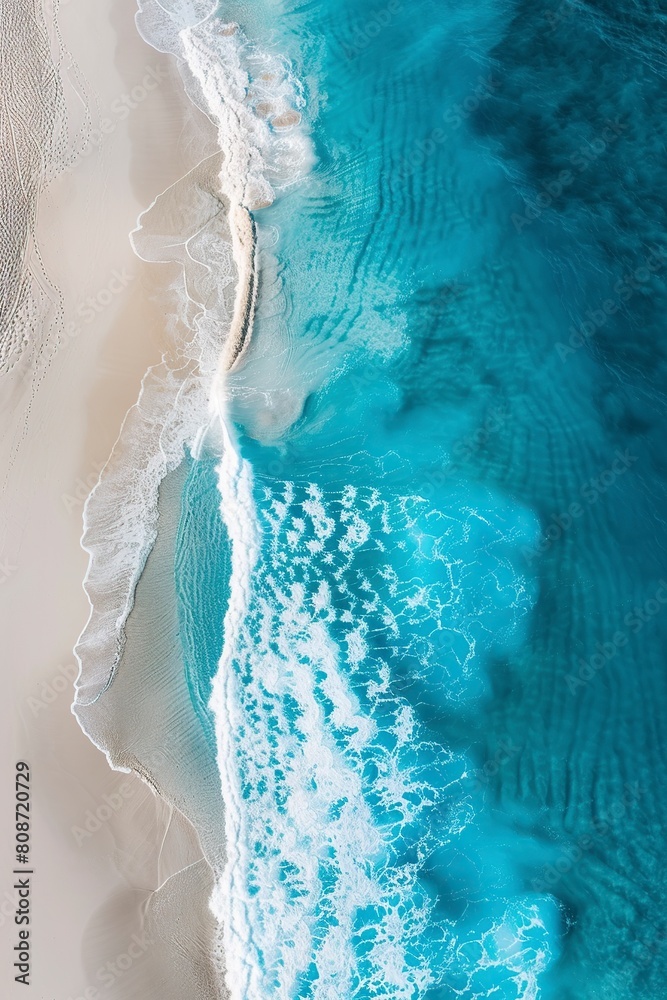 Aerial View of Beach and Ocean