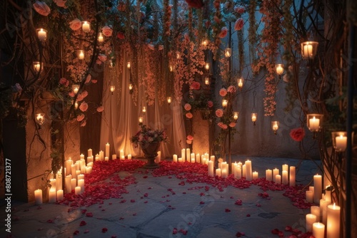 Aromatic Romantic decor candles. Beige cozy. Generate Ai