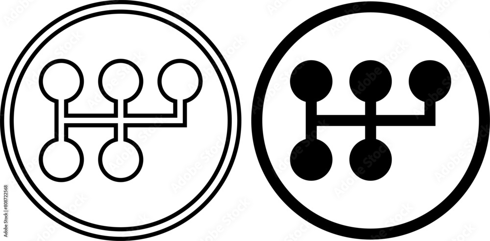 Fotografie circularTransmission  gearbox icon set