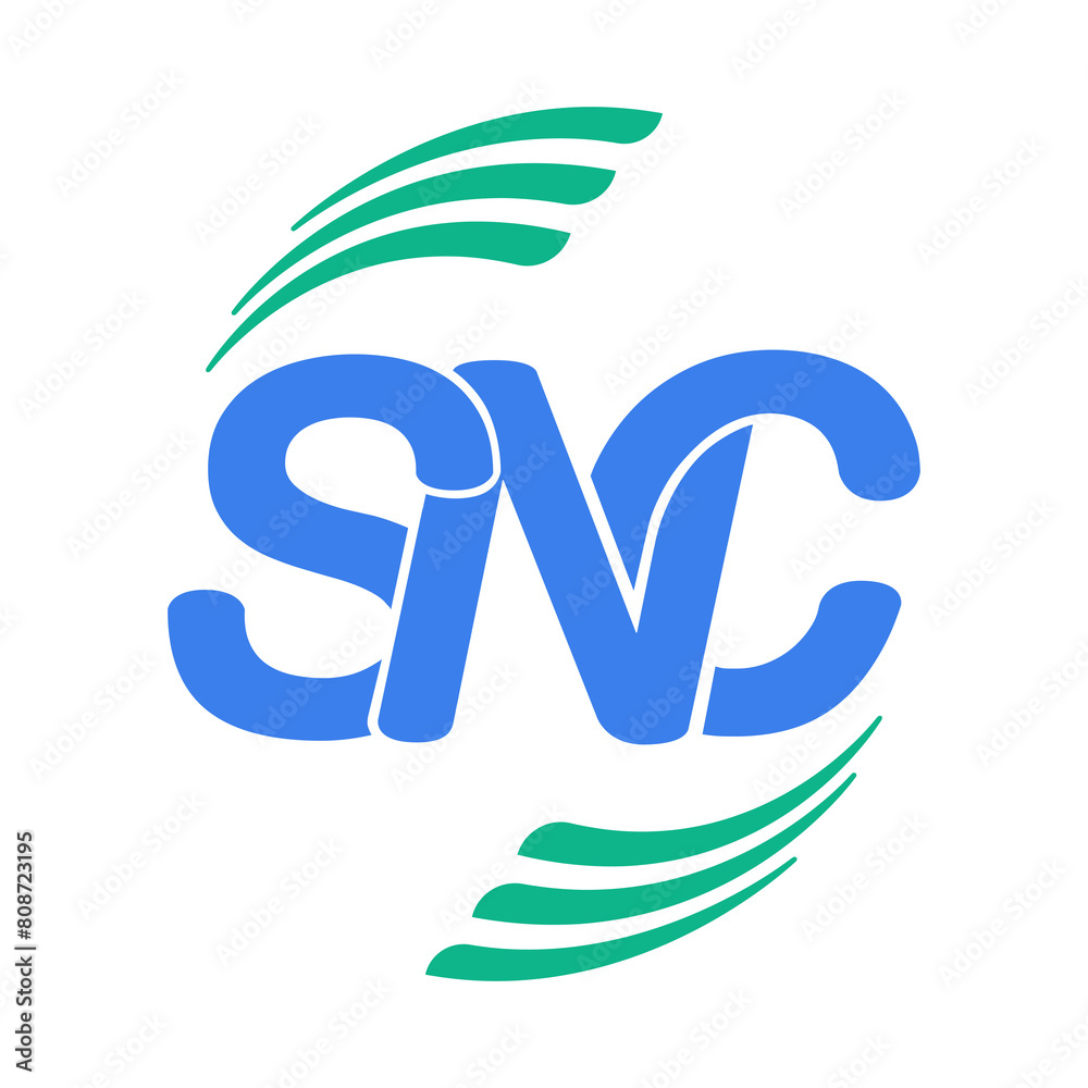 Obraz premium SNC letters with green leaf monogram