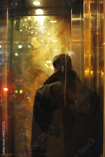Man Waiting in Elevator © Jorge Ferreiro