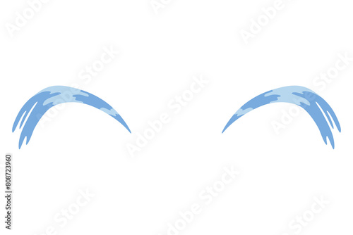 Cartoon tear drops icon. Sorrow cry streams, tear blob. Crying fluid, falling blue water drops. Isolated vector for sorrowful character weeping expression. Wet grief droplets
