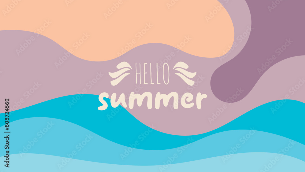 SUMMER BACKGROUND BRIGHT ABSTRACT HANDDRAWN SHAPE FLAT PASTEL COLORFUL DESIGN VECTOR. GODD FOR FLYER, BANNERS, PRINT, WEBSITE, WALLPAPER, COVER DESIGN, GREETING CARD