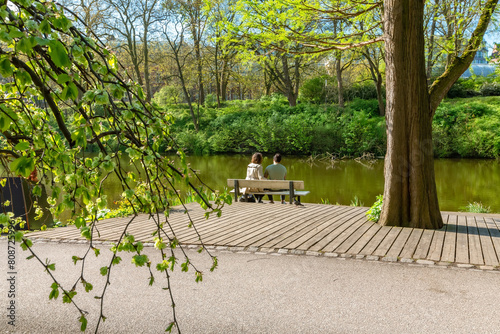 Couple on the bench in park