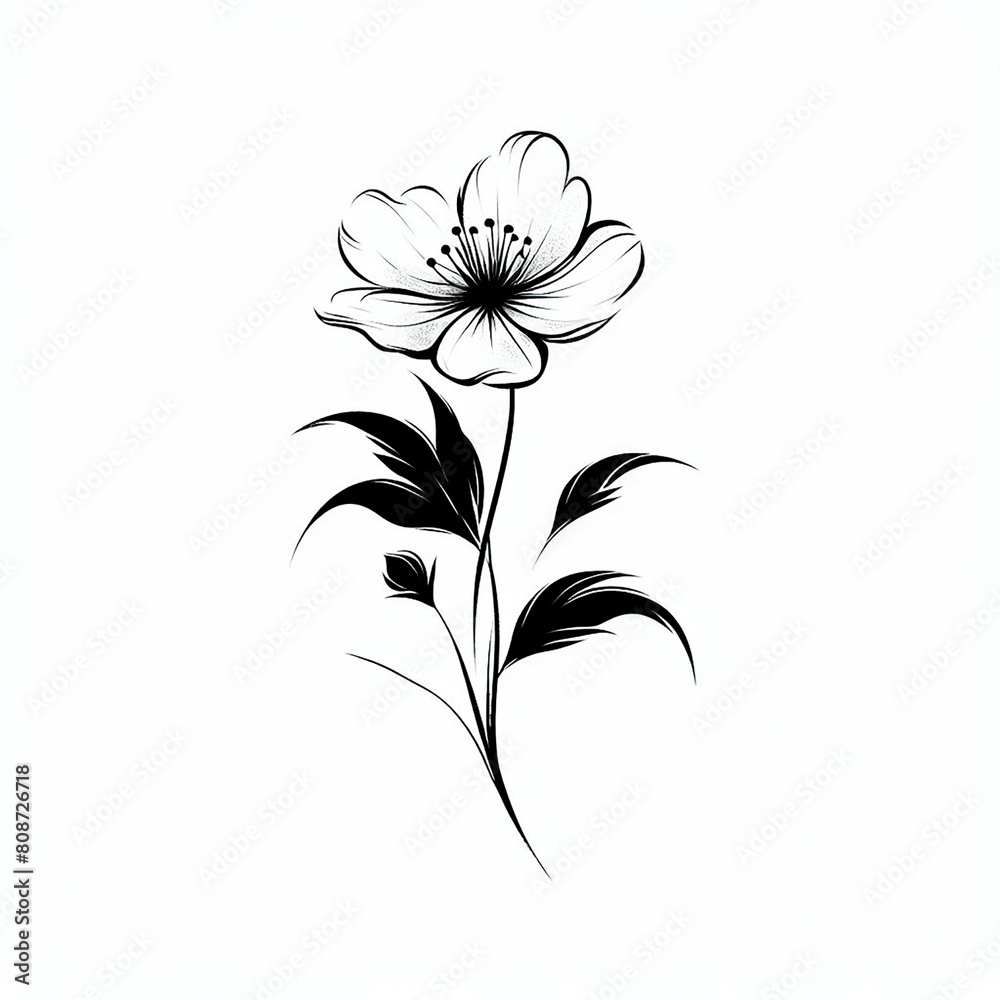 Flower. Line drawing