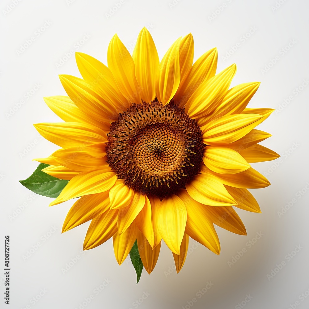 A beautiful sunflower isolated on a white background.