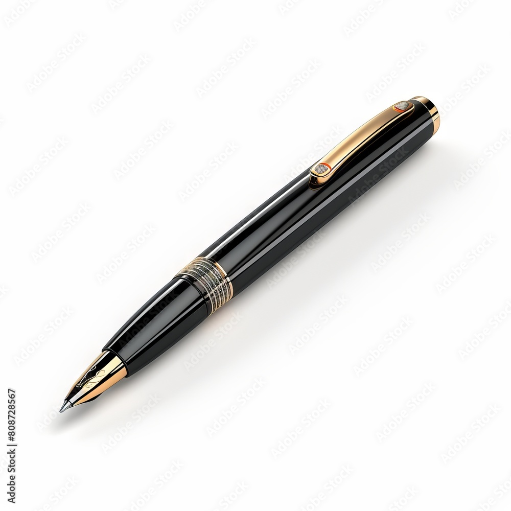 Black and gold luxury pen isolated on white background Black and gold luxury pen isolated on white background