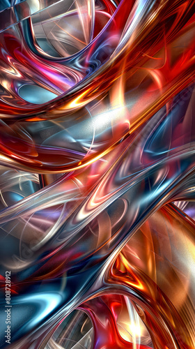 AI generated illustration of colorful, abstract, shiny background