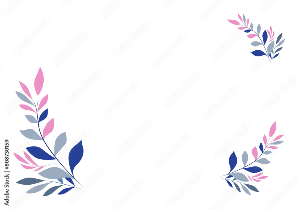 Minimal floral design, A5, vector Minimal floral design, A5, vector