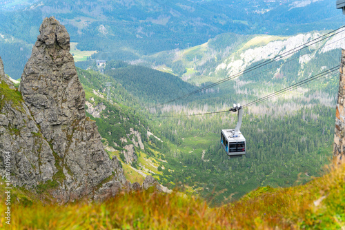 cable car lifting you mountains to the top of Kasprowy Wierch Poland