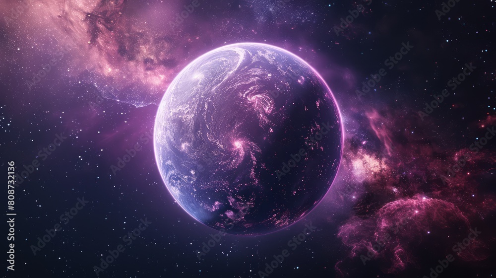 Planets and galaxy, science fiction wallpaper. Beauty of deep space. Earth and galaxy in space.