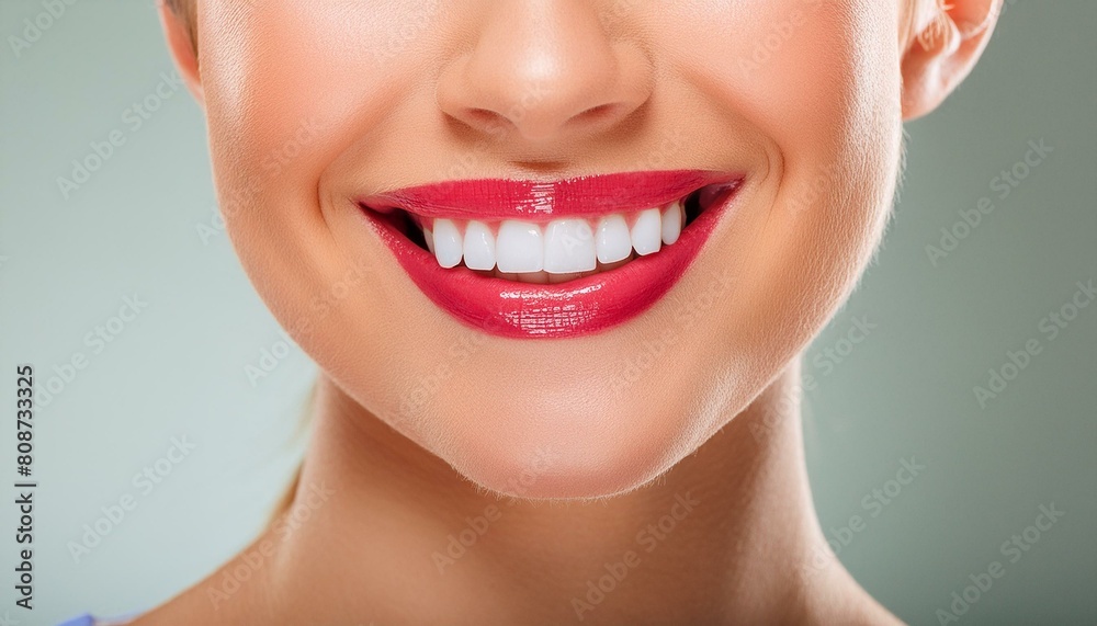 Healthy woman teeth and smile closeup Healthy woman teeth and smile closeup