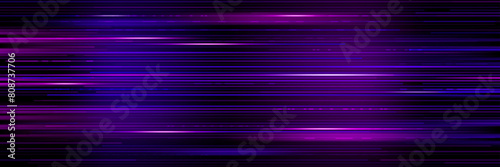 Digital game glitch purple background, TV screen with noise or signal distortion pixel lines, abstract vector. Purple blue glitch effect on digital display or computer monitor bug for game background