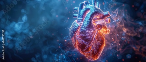 Illustration of a human heart based on a digital 3D artwork. photo