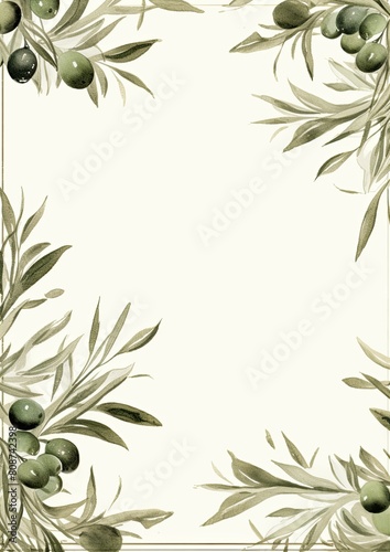 Card border  Olive and Leaf Picture Frame