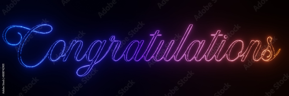 Glowing Congratulations images on black screen background, congratulations images, neon light congratulations background Glowing Congratulations images on black screen background, congratulations images, neon light congratulations background