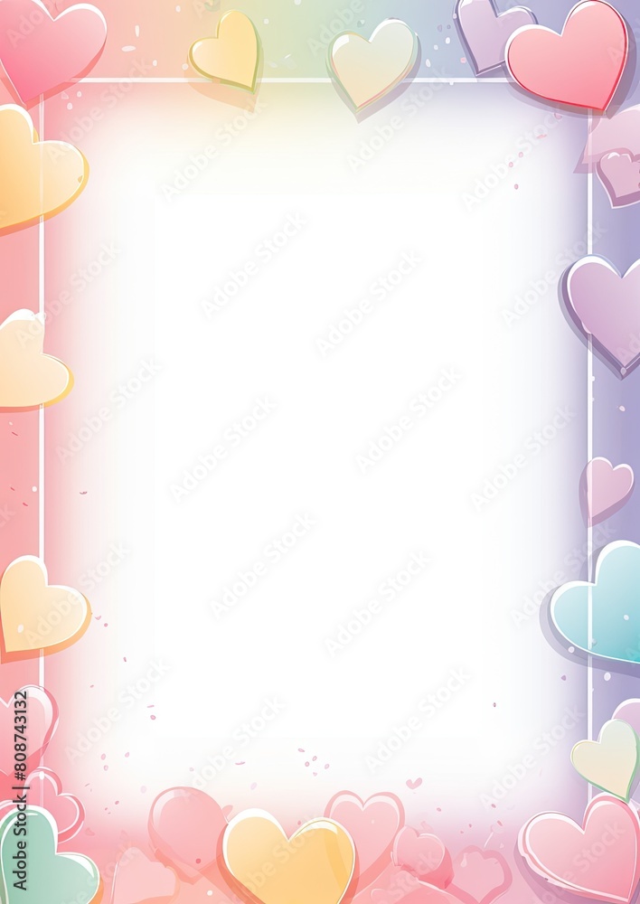 Card border: Heart Picture Frame on Pink Background