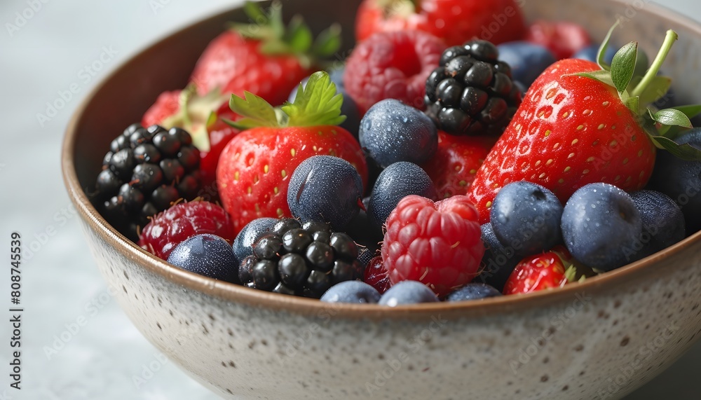 Fresh Mixed Berries Bowl Strawberries Blueberries Fresh Mixed Berries Bowl Strawberries Blueberries