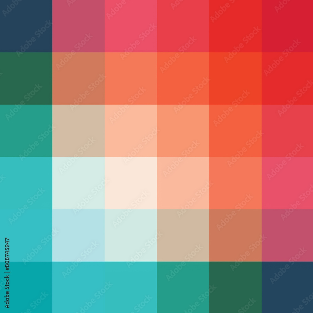 AI generated illustration of abstract pixel mosaic pattern in various textures and palettes