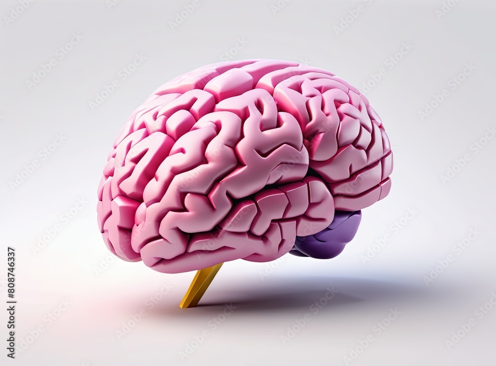 Pink brain in 3d style on a light background
Pink brain in 3d style on a light background