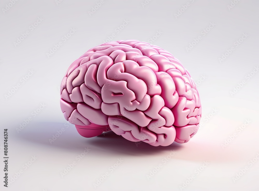Pink brain in 3d style on a light background
Pink brain in 3d style on a light background