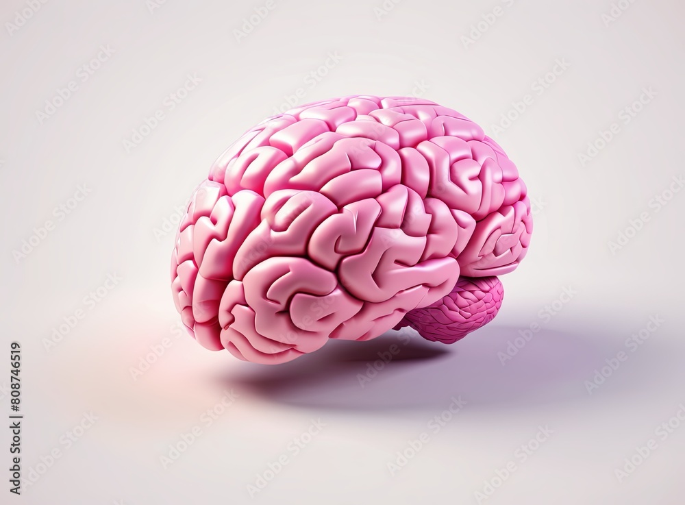 Pink brain in 3d style on a light background
Pink brain in 3d style on a light background