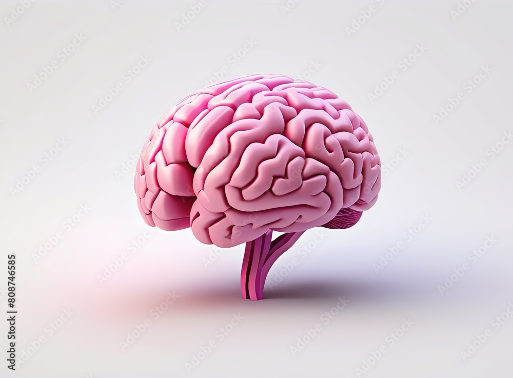 Pink brain in 3d style on a light background
Pink brain in 3d style on a light background