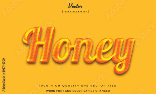 Honey text effect with 3d style