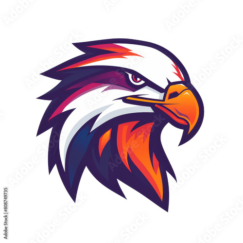Majestic eagle head with vibrant colors illustrating strength and focus