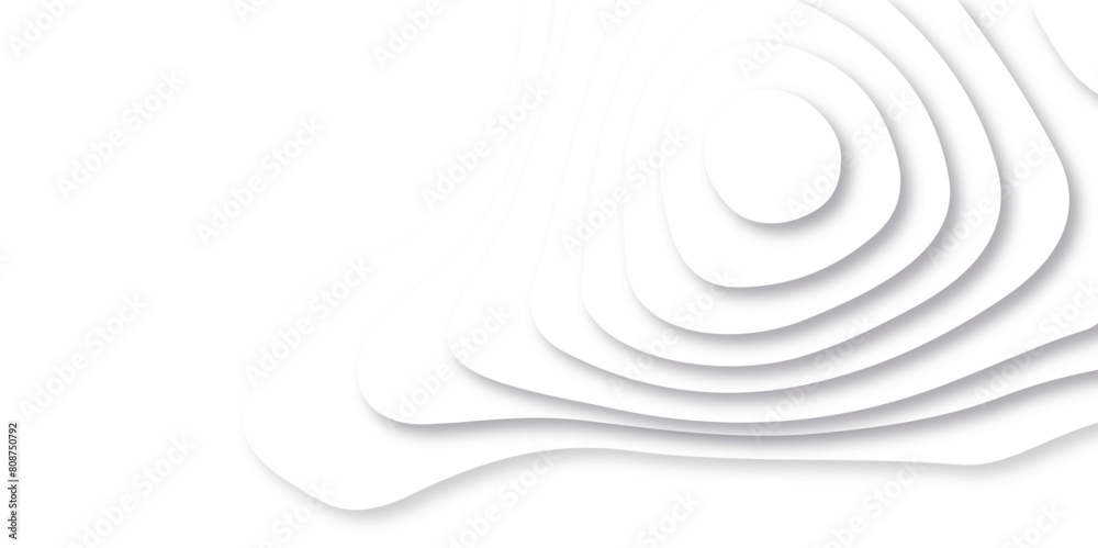 Abstract white paper cut background with lines. Background of the topographic map. White wave paper curved reliefs abstract background. Realistic papercut decoration textured with wavy layers. Abstract white paper cut background with lines. Background of the topographic map. White wave paper curved reliefs abstract background. Realistic papercut decoration textured with wavy layers.