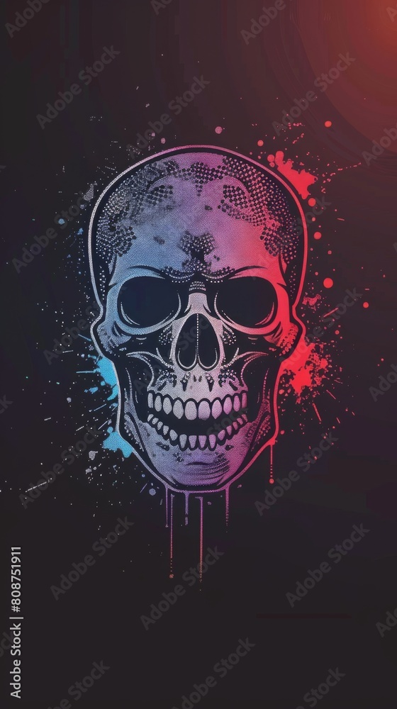 Creative art illustration of a skull head design Creative art illustration of a skull head design